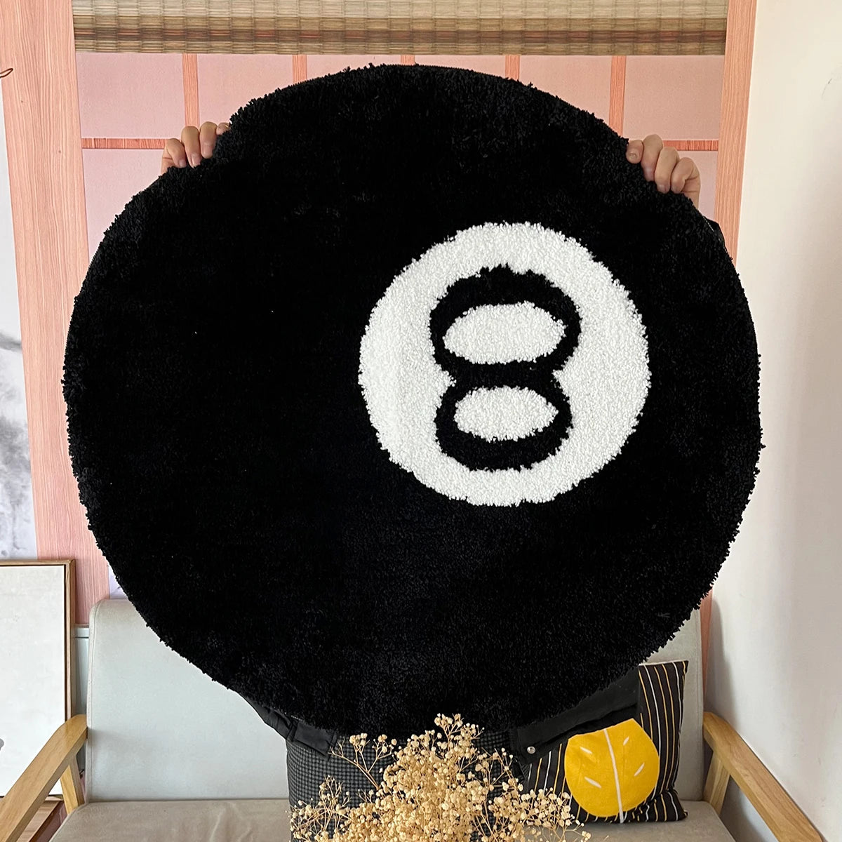8-Ball Billiards Round Rug ZenGlow