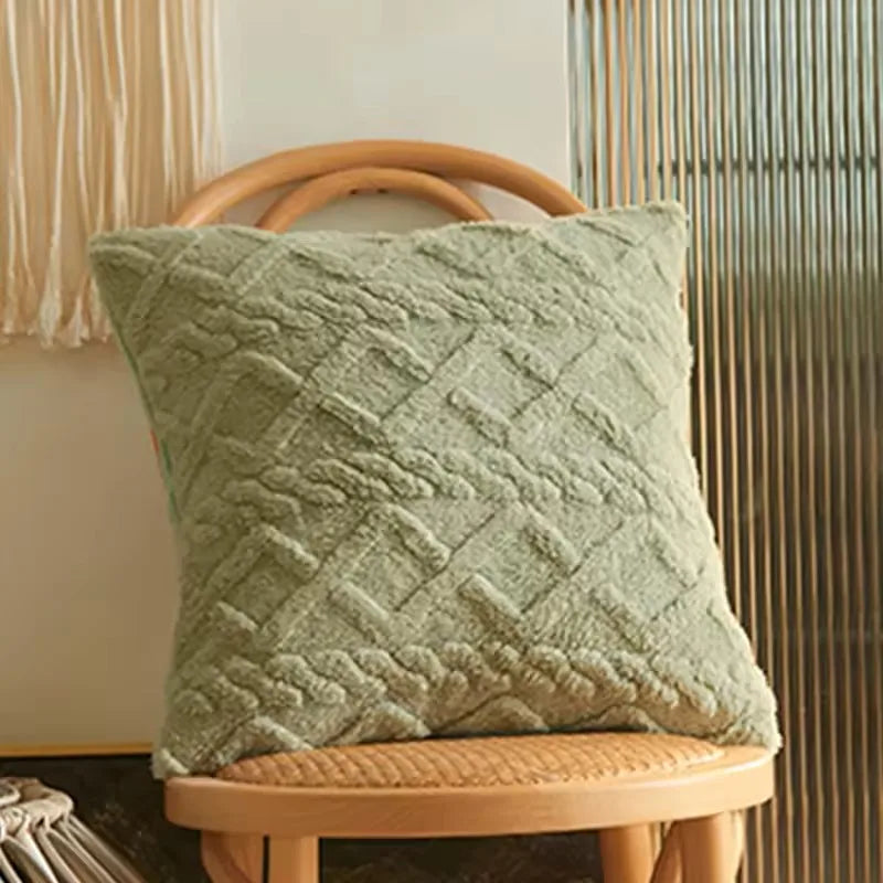 Geometric Plush Cushion Cover ZenGlow