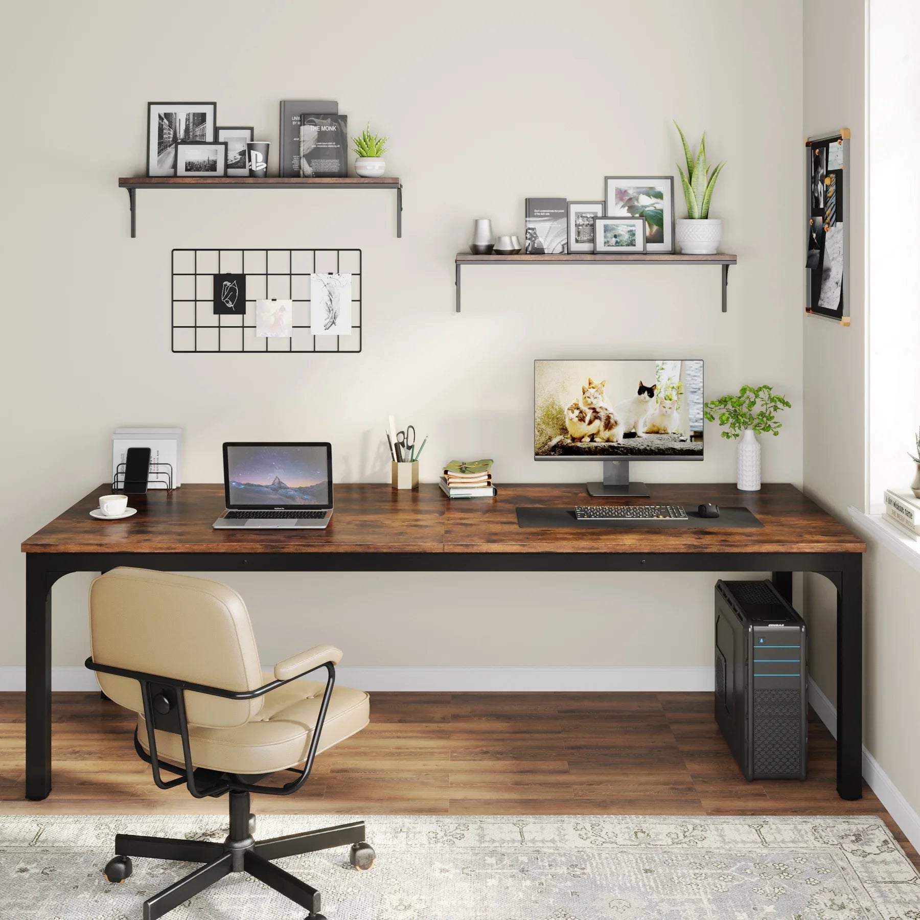 Double Workstation for Home Office ZenGlow
