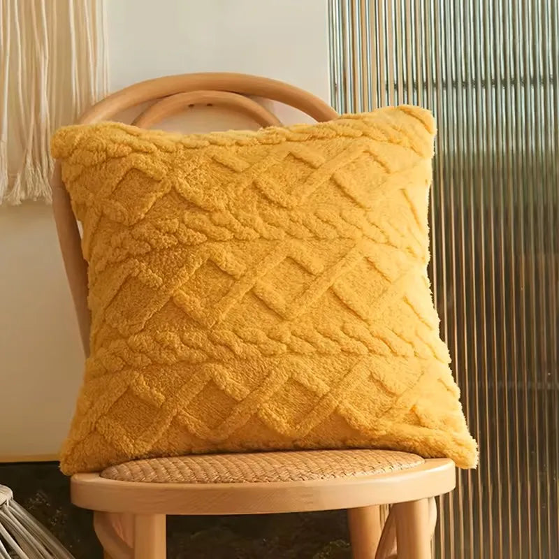 Geometric Plush Cushion Cover ZenGlow