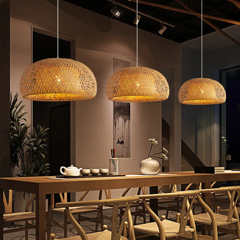 Bamboo Lantern Pendant Lamp ZenGlow